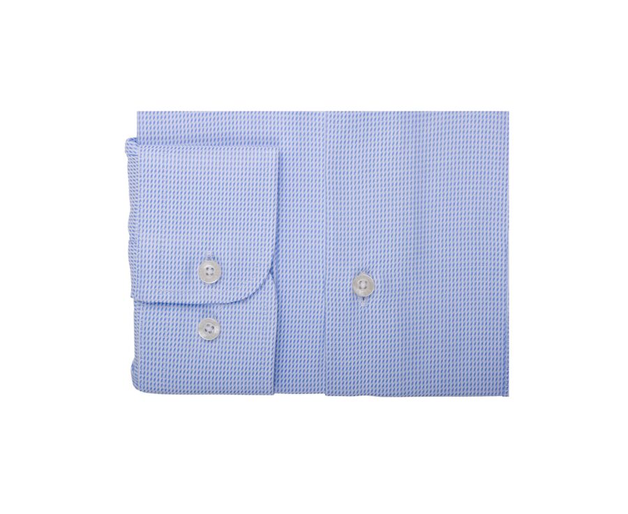 Camisa celeste y blanca de tejido texturizado - SAVINO