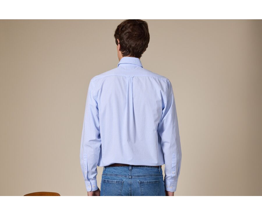 Camisa azul de cuadros celeste y blanco - GLENN