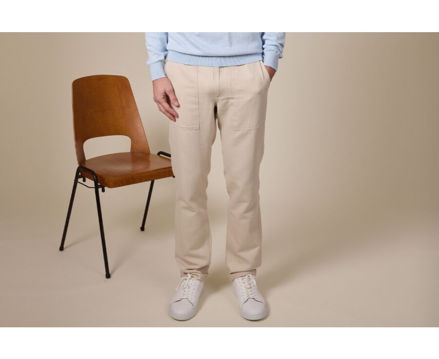 Pantalón chino hombre Beis cuerda - KELVIN