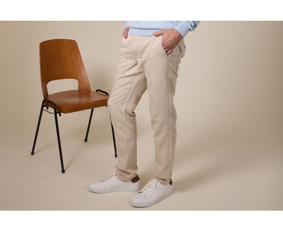 Pantalón chino hombre Beis cuerda - KELVIN