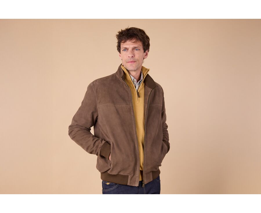Chaqueta de terciopelo Cacao - 100 % cuero - SEAVER