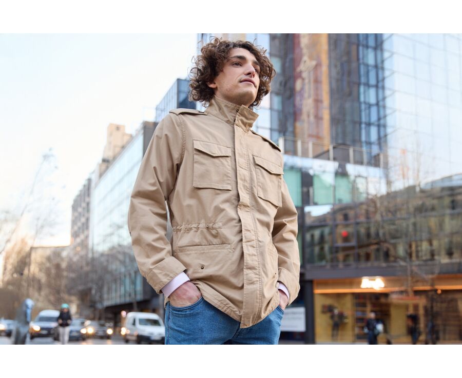 Chaqueta de Combate Beige - Corte Ajustado - RUFINIEN