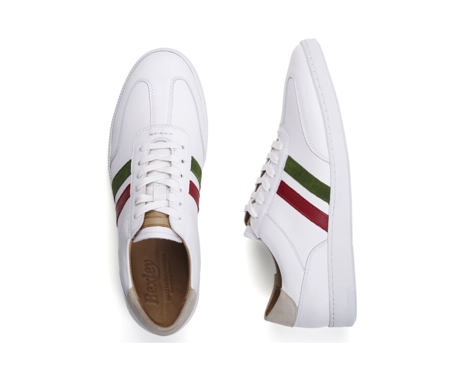 Zapatillas de Hombre en Blanco Verde y Rojo - VERONA
