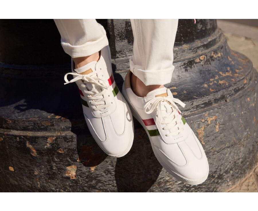 Zapatillas de Hombre en Blanco Verde y Rojo - VERONA