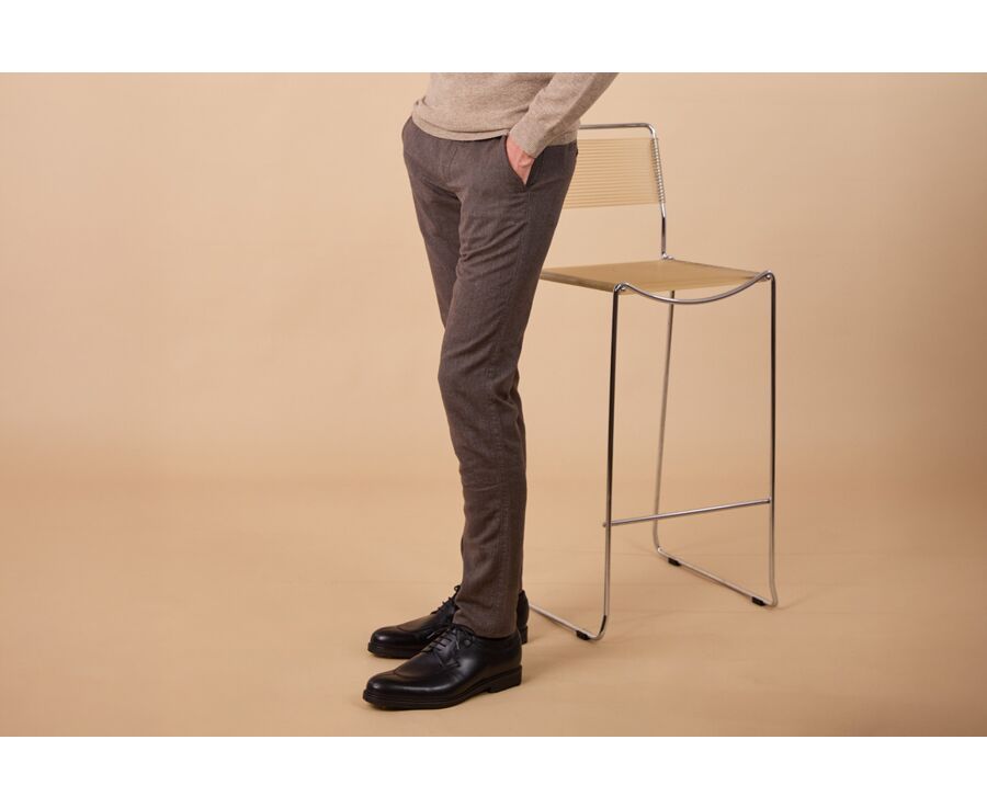 Pantalón chino de hombre – Chocolate jaspeado - NEIL