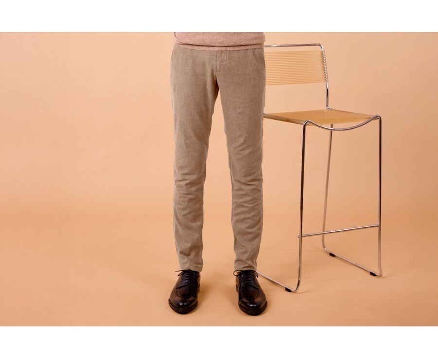 Pantalón chino de hombre – Beige jaspeado - NEIL
