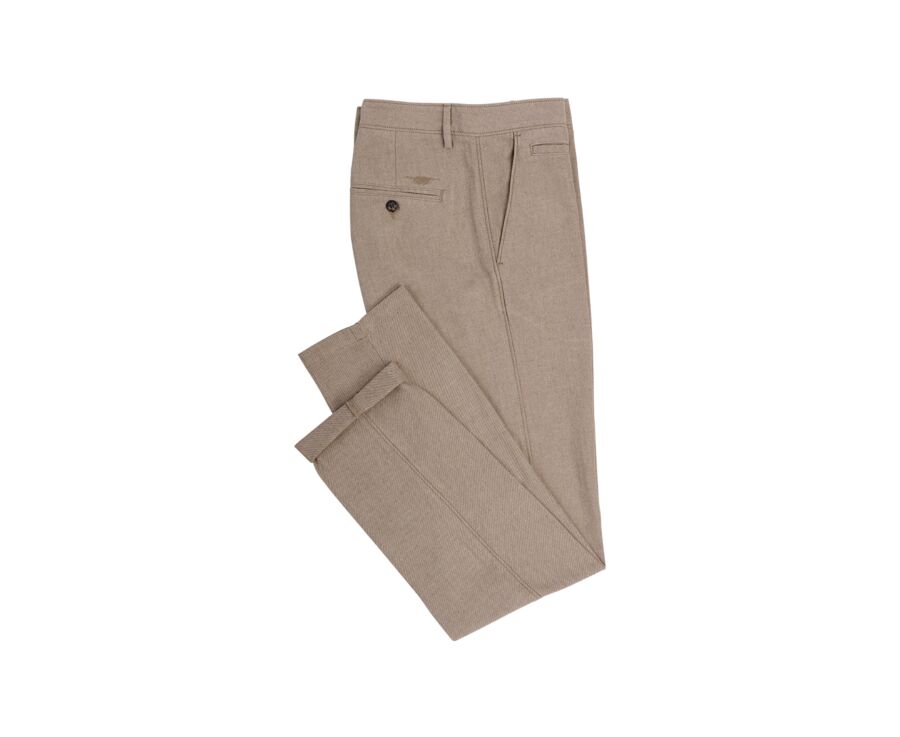 Pantalón chino de hombre – Beige jaspeado - NEIL