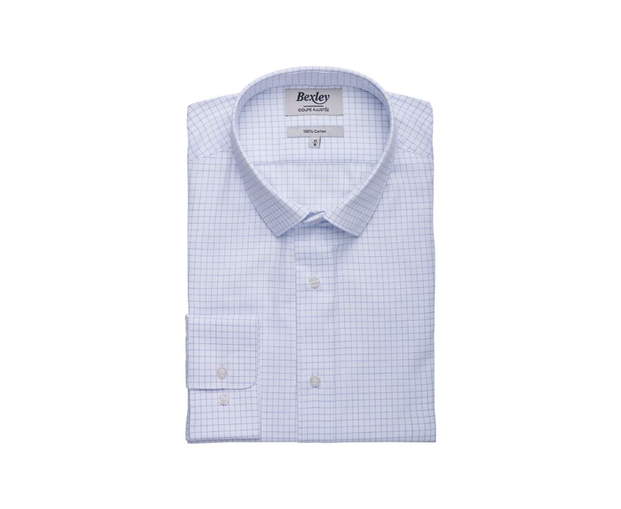 Camisa de Sarga para hombre - Cuadros Azules y Blancos - DORIMOND CLASSIC