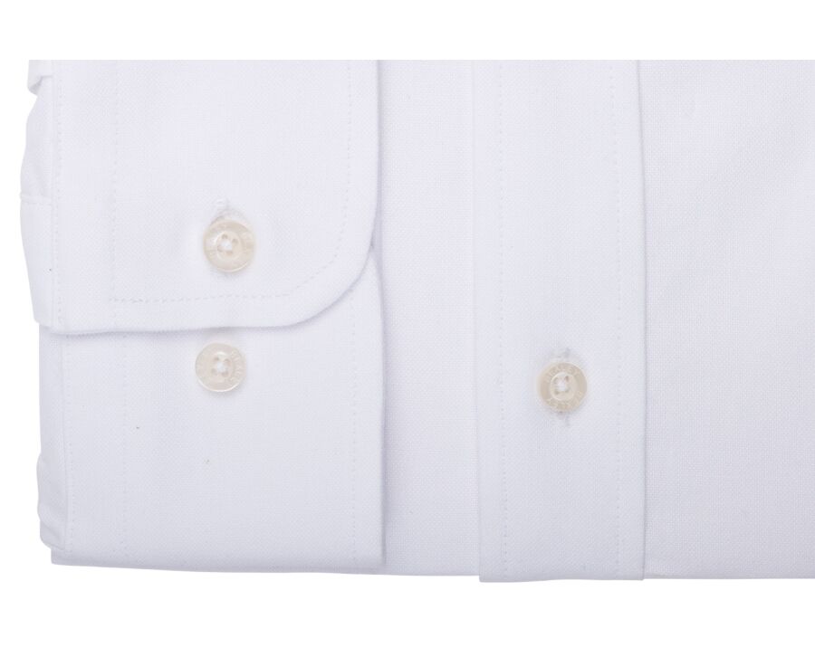 Camisa Oxford para hombre - Blanca, Cuello americano - BRADFORD III