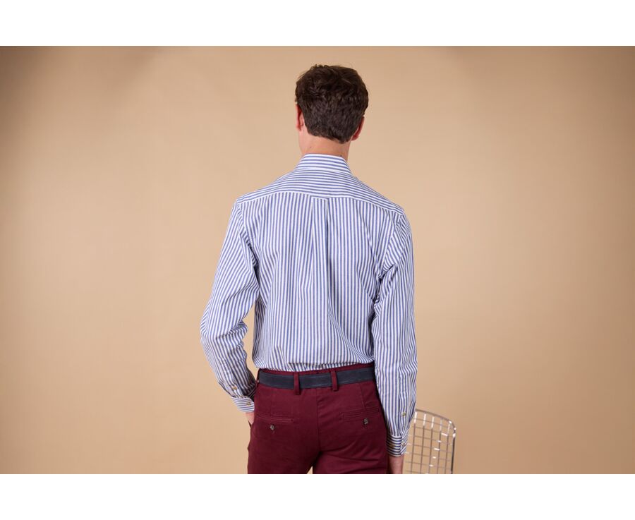 Camisa de franela – Rayas crudo y azul - SIMILIEN