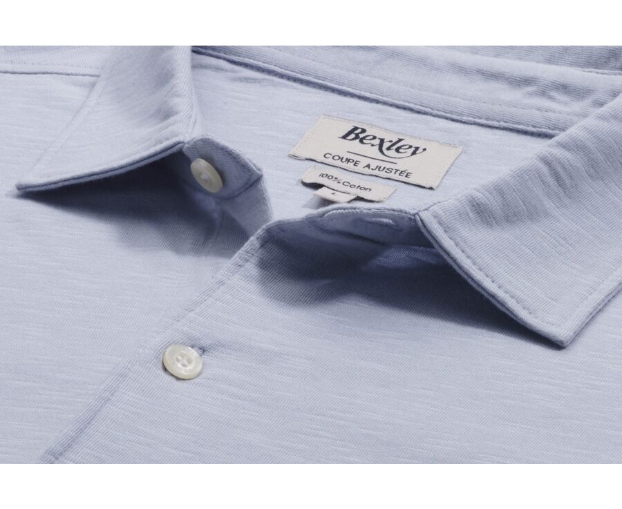 Camisa de hombre jersey 100% algodón - Celeste - AIGNAN