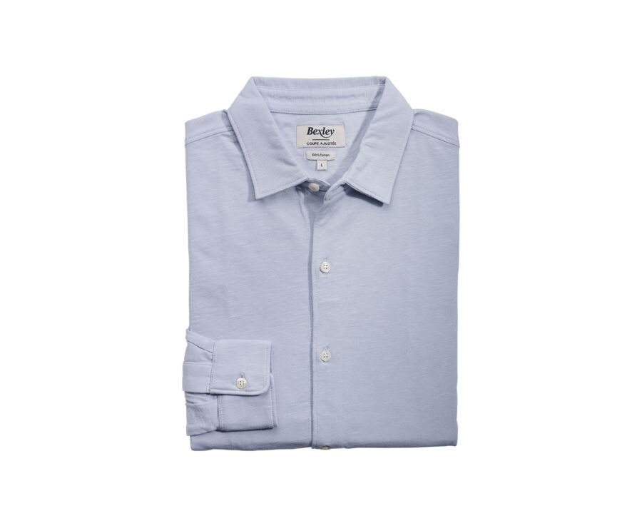 Camisa de hombre jersey 100% algodón - Celeste - AIGNAN