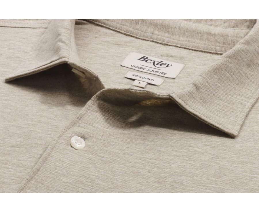 Camisa de hombre jersey 100% algodón - Topo Claro Moteado - AIGNAN