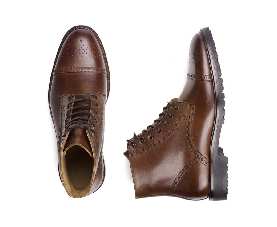 Botines de hombre – Coñac patinado - HEYBRIDGE GOMME