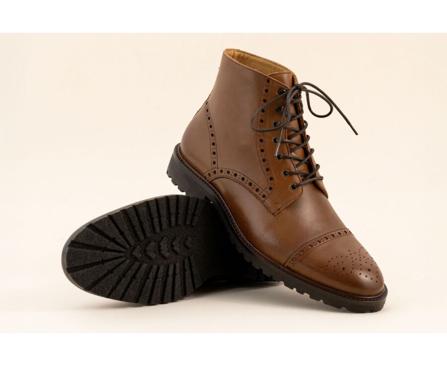 Botines de hombre – Coñac patinado - HEYBRIDGE GOMME