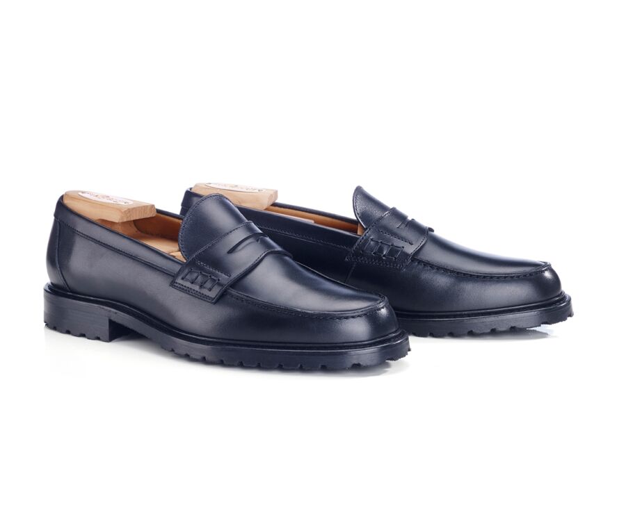 Mocasín negros de piel para hombre  - DOWARD GOMME