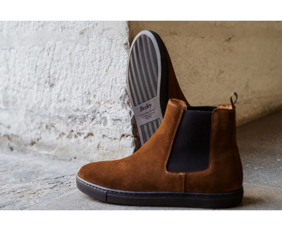 Botas tipo Chelsea para hombre – Ante color Gamuza - NATURI