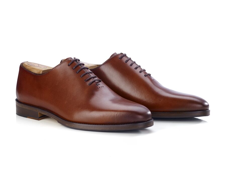 Zapato Oxford Hombre – Cognac Patinado - CARNEGIE PATIN