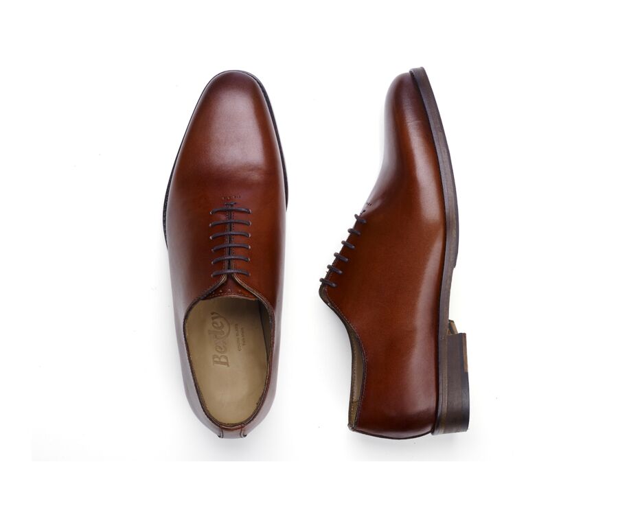 Zapato Oxford Hombre – Cognac Patinado - CARNEGIE PATIN