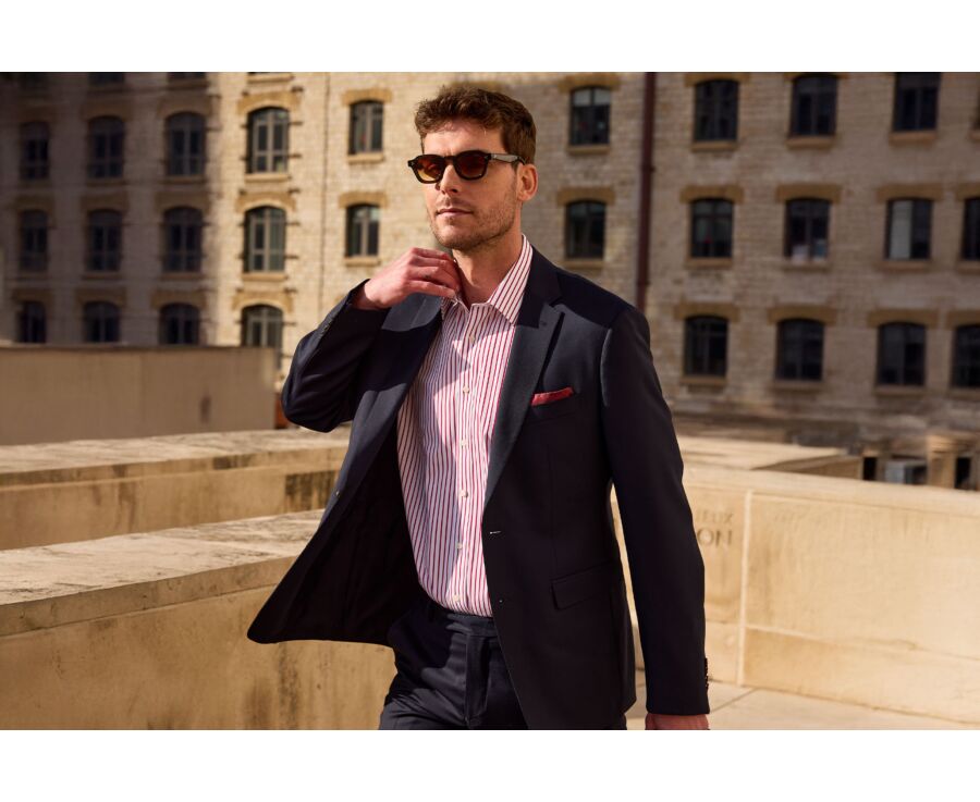 Camisa Blanca y Roja – Tejido Hilo a Hilo - MILFRED