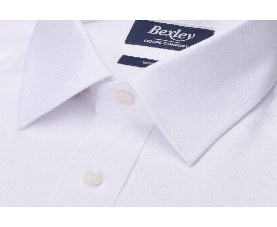 Camisa de hombre lisa de algodón blanco - DELMONT