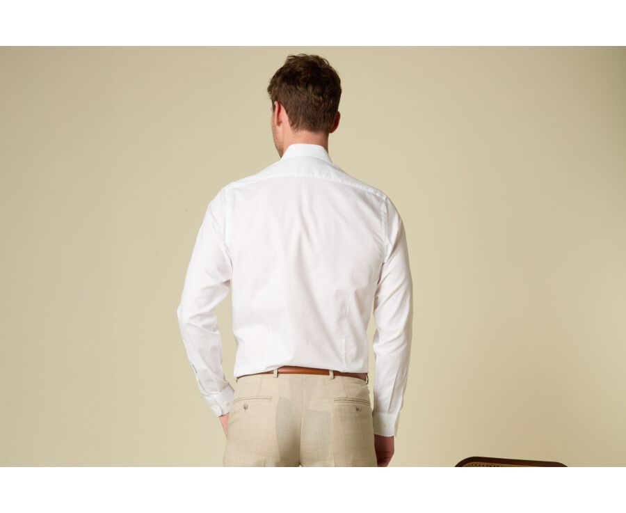 Camisa de hombre lisa de algodón blanco - DELMONT