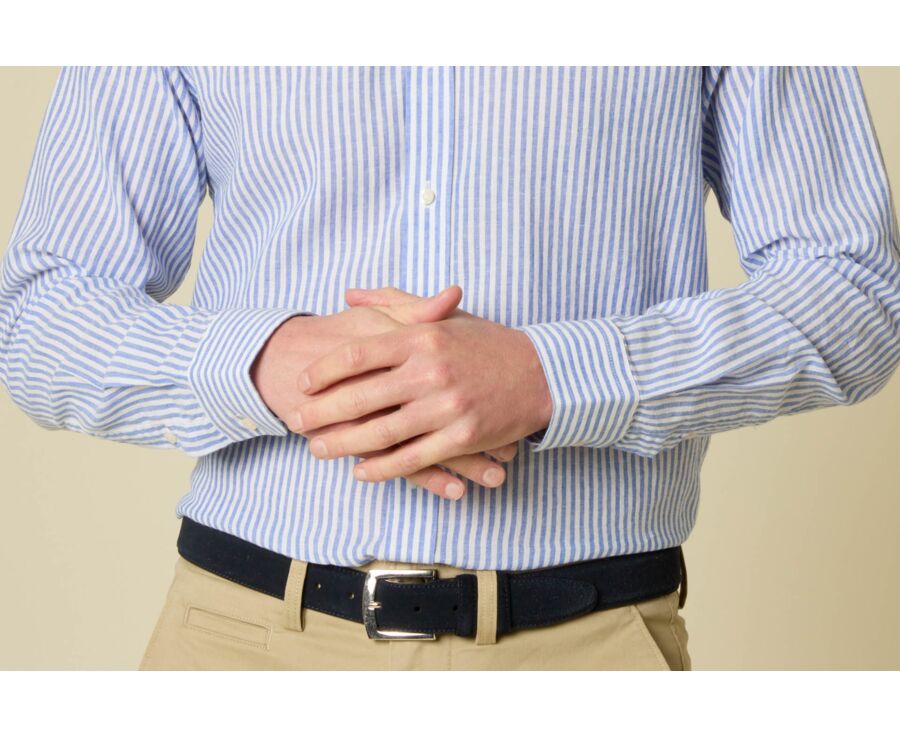 Chambray Azul Océano y Blanco - EGBERT