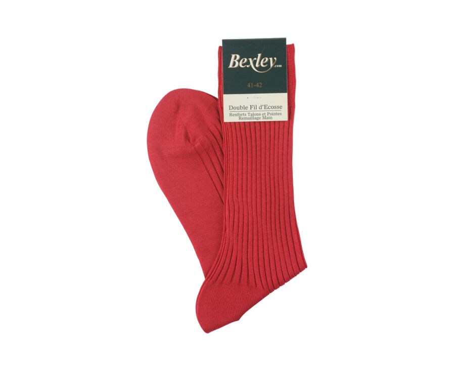 Calcetines en canale Hilo de Escocia para hombre Rojo