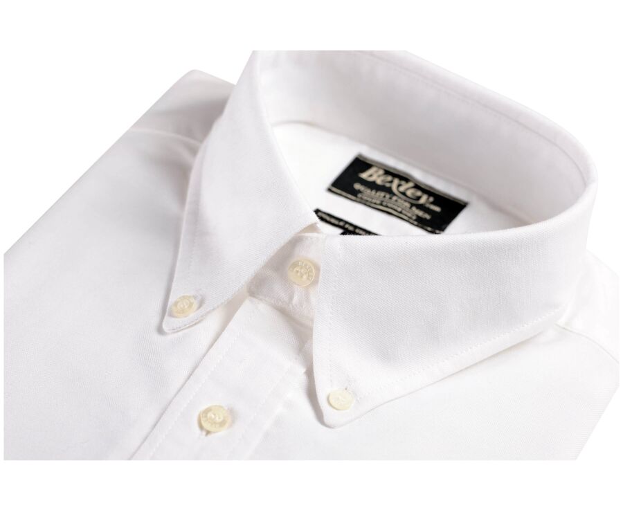Camisa Oxford blanca con bolsillo - Cuello americano - HAROLD
