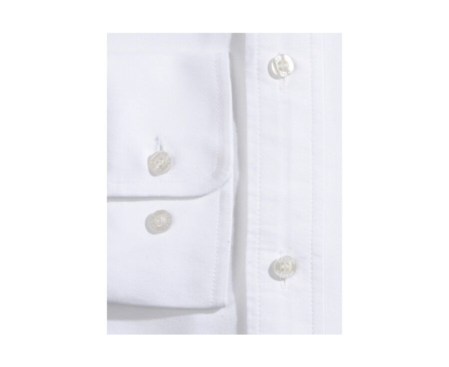 Camisa Oxford blanca con bolsillo - Cuello americano - HAROLD