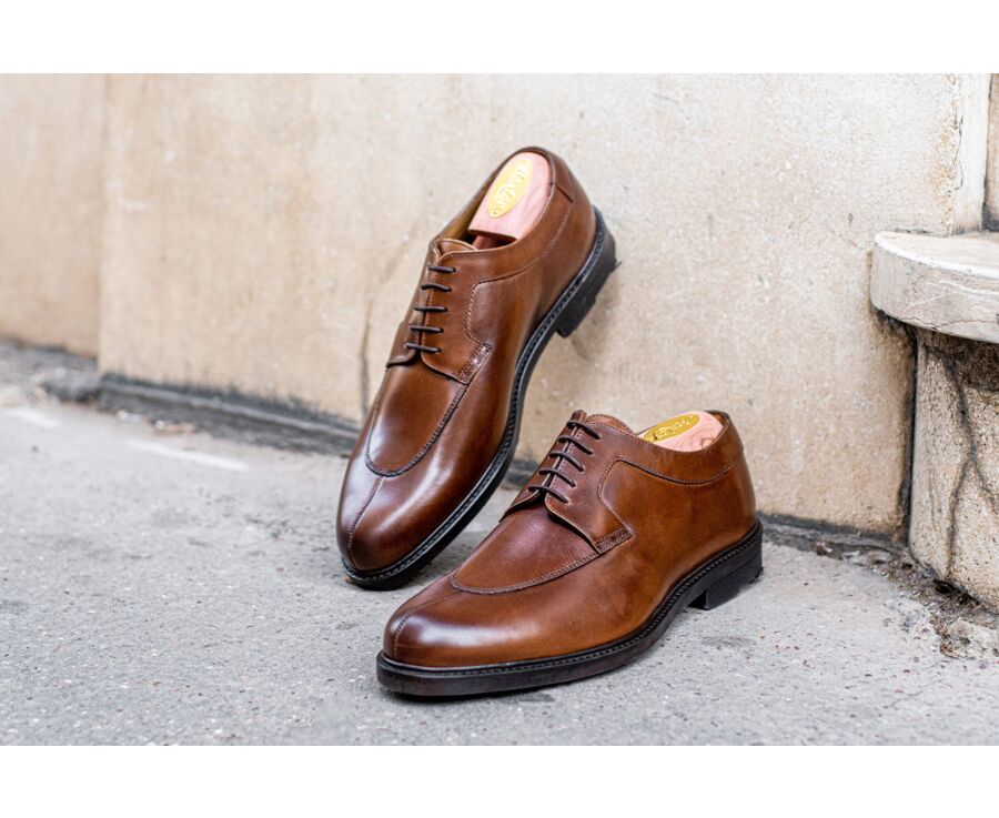 Zapatos derby de hombre Coñac con suela de caucho - KENT GOMME COUNTRY