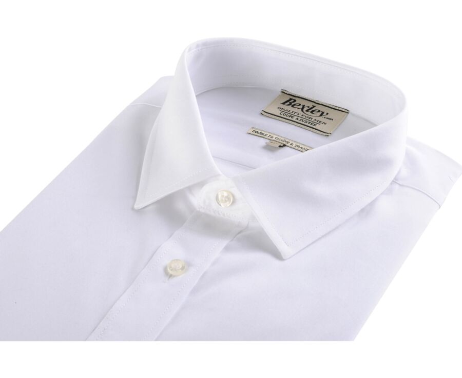 Camisa de popelina de algodón blanca - Cuello francés - LOUIS