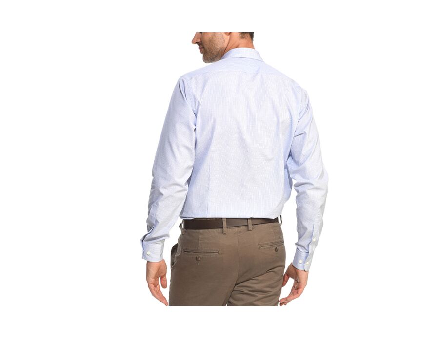 Camisa de cuadros finos Blanco y Azul océano - MARTIN