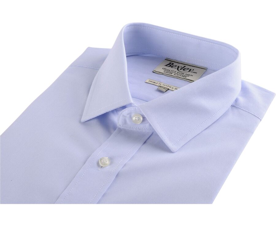 Camisa con finas rayas azules - Cuello francés - ANTOINE