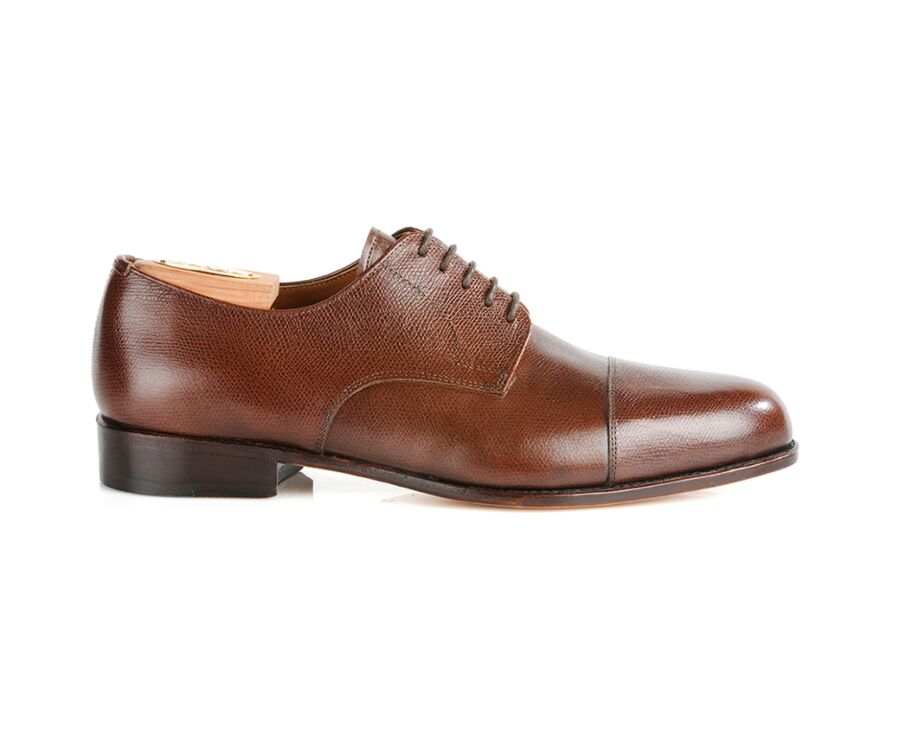 Zapatos derby de hombre Castaño granulado con suela de cuero - MAYFAIR CLASSIC
