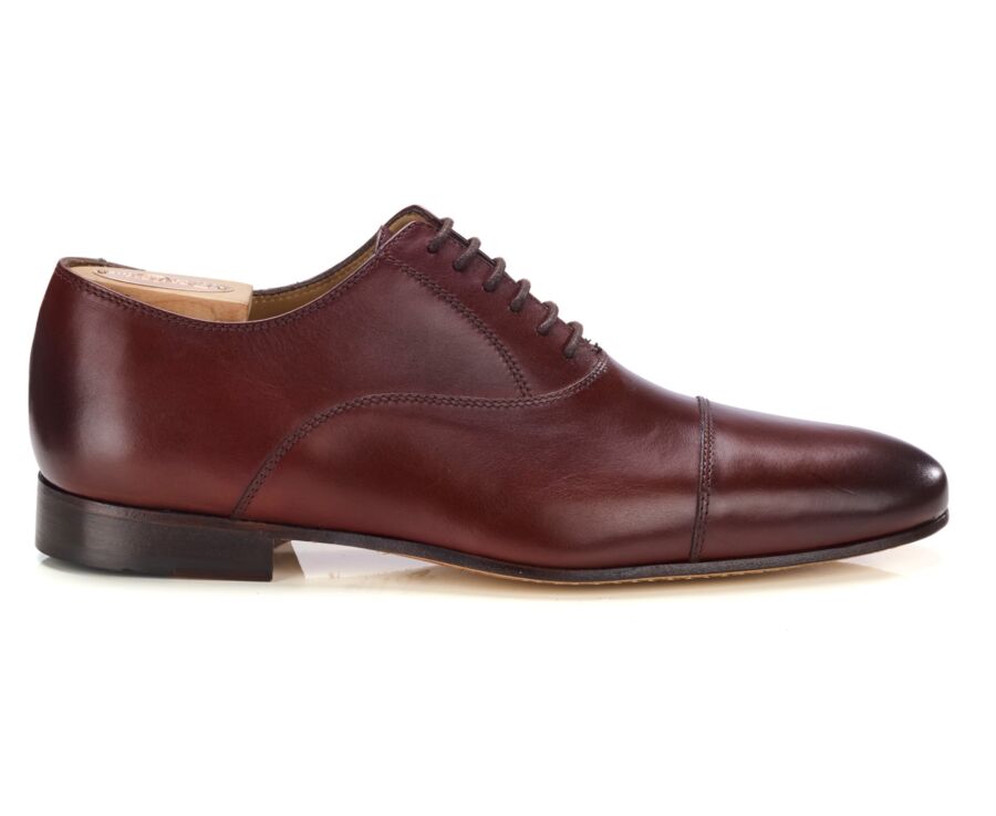 Zapato Oxford Burdeos Brillante - Suela de piel  - LENNOX