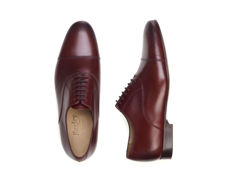 Zapato Oxford Burdeos Brillante - Suela de piel  - LENNOX