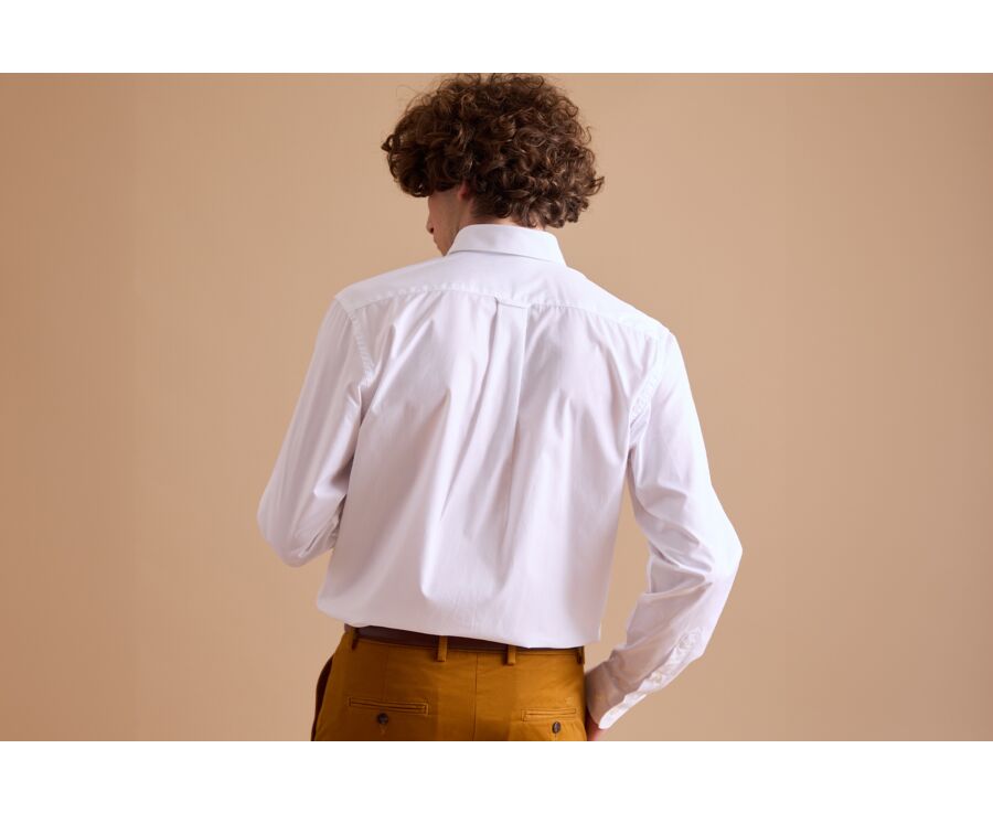 Camisa de algodón blanca - Bolsillo en el pecho - ALBERT