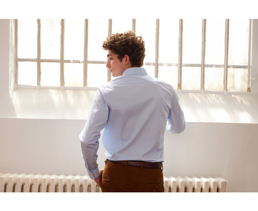 Camisa de algodón azul claro - GIORGIO