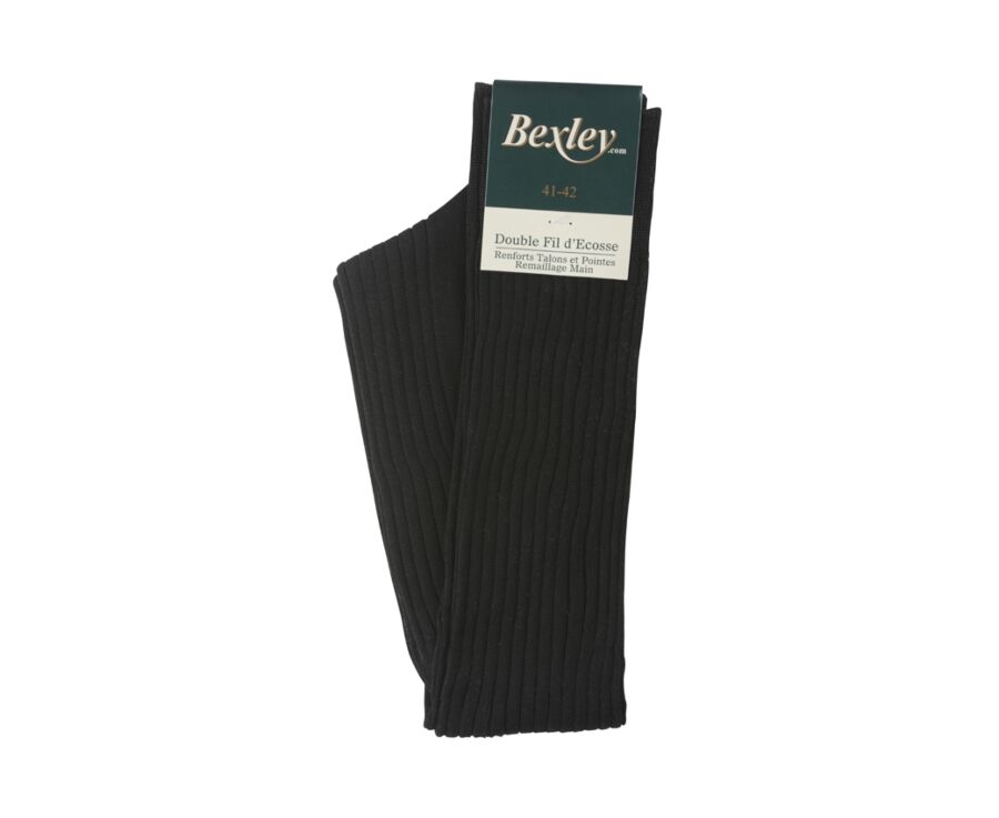 Calcetines altos Hilo de Escocia para hombre Negro