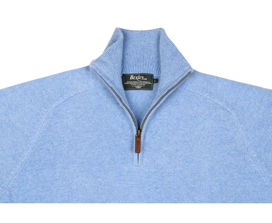 Jersey de hombre de lana con cuello con cremallera Azul moteado - KENNETH
