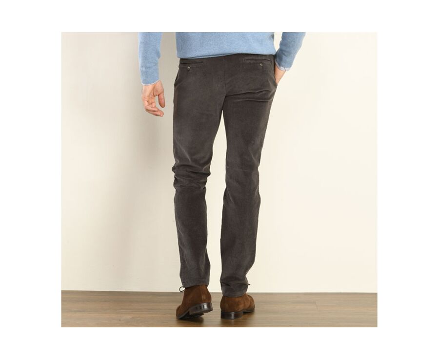 Pantalón chino de pana para hombre Gris topo - NORMAN
