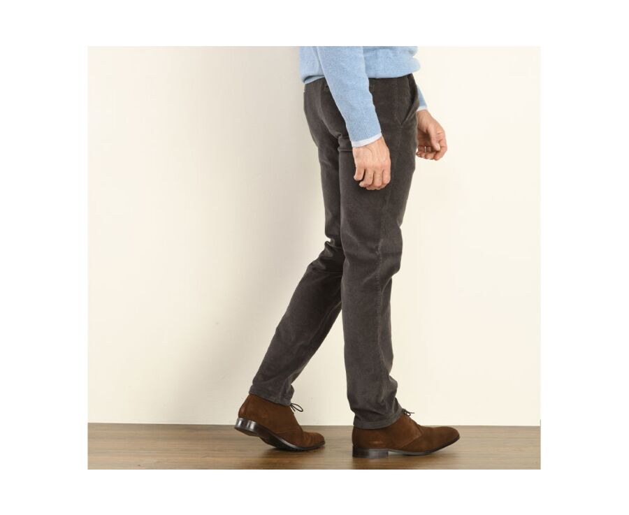 Pantalón chino de pana para hombre Gris topo - NORMAN