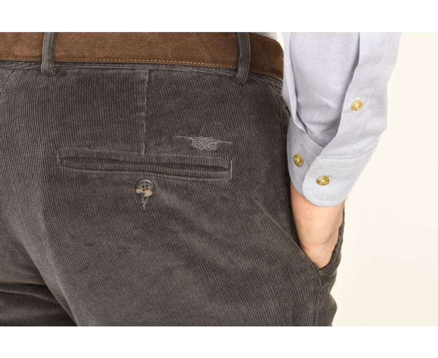 Pantalón chino de pana para hombre Gris topo - NORMAN