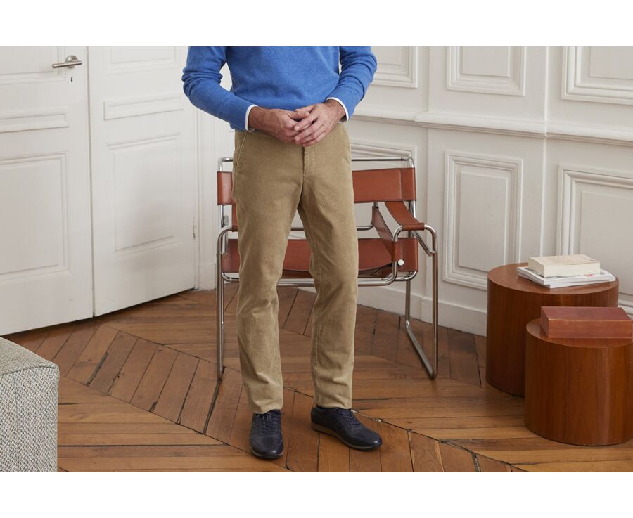 Pantalón chino de pana Aceituna Claro para hombre - NORMAN