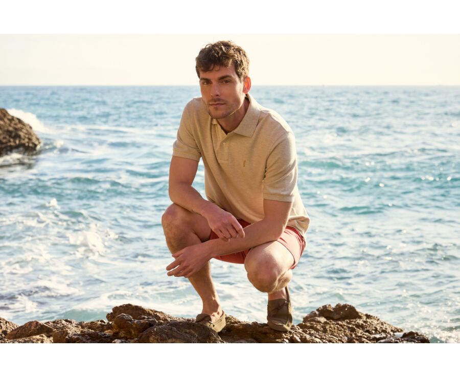 Polo para hombre Beige moteado - GARETH