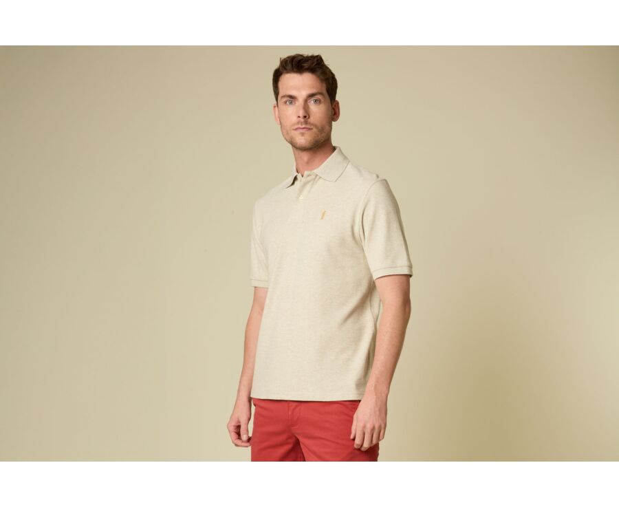 Polo para hombre Beige moteado - GARETH