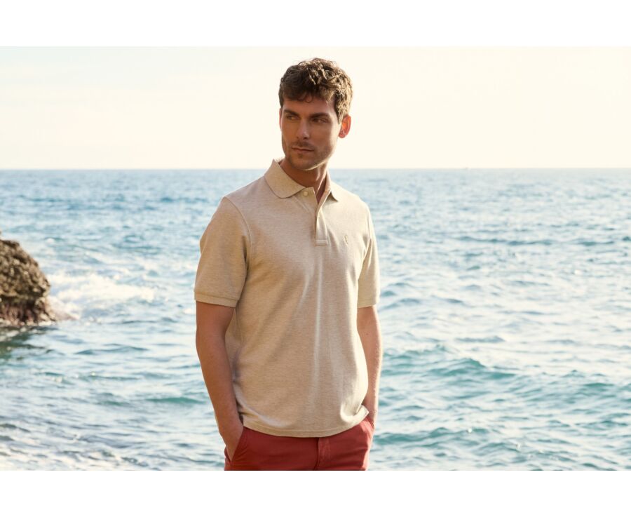 Polo para hombre Beige moteado - GARETH