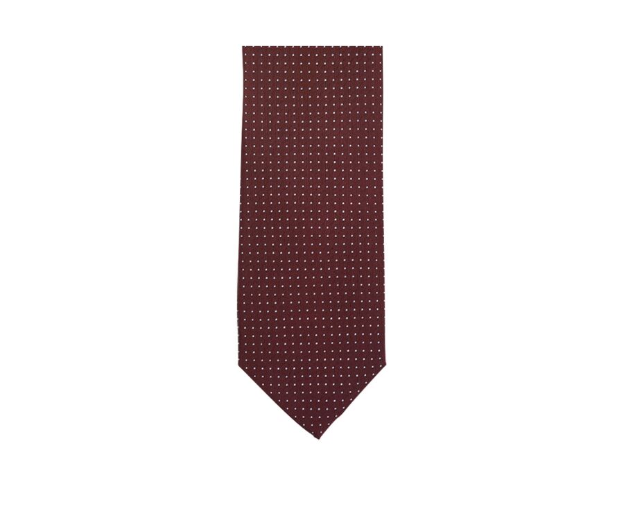 Corbata hombre de seda Burdeos micropuntos Azul Cielo