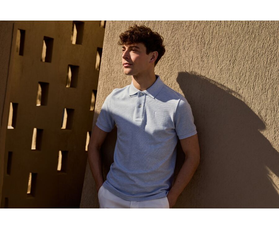 Polo Hombre Celeste moteado - ANDY II